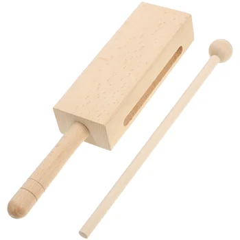 1 סט עץ קצב נגינה מוזיקליים בלוק עץ כלי הקשה עם פטיש