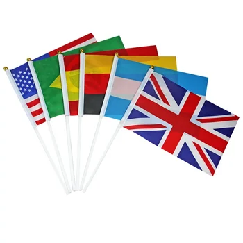 20pcs/lot 14*21cm העולם דגלים של מדינות רבות ללא דגלים יד מנופף דגלים דגלים קטנים המוסך הדגל
