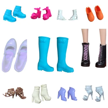 5Pairs/הרבה המקורית בובה נעלי עקבים שטוחים נעלי בובה 1/6 בובה מזדמנים סנדלי מגפי נעלי DIY בובה אביזרים צבעוניים