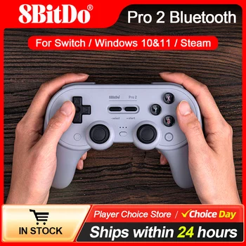 8BitDo Pro 2 Bluetooth Gamepad בקר עם ג ' ויסטיק עבור נינטנדו המתג, מחשב, macOS, Android, קיטור הסיפון & Raspberry Pi