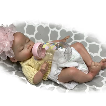 Attyi 35cm מלא גוף מוצק רך סיליקון התינוק בובות ונולד מחדש יכול לשתות חלב & פיפי של תינוק שרק נולד ילדה בובות רחיץ מחדש silicona