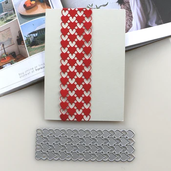 DUOFEN חיתוך מתכת מת 2019 חדש לבבות מגזרת הגבול סטנסיל עבור DIY papercraft פרויקטים חוברת גזירי עיתונים והדבקות נייר האלבום