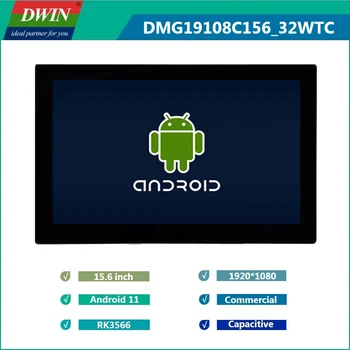 DWIN הגעה חדשה 15.6 אינץ אנדרואיד תצוגה 1920*1080 פיקסל HD Android11 מערכת הפעלה מסך מגע קיבולי IPS צג LCD מודול