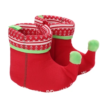 Edhomenn תינוק חג מולד שלג מגפי מצוייר בדוגמת מגפי חורף חמים תינוק הראשון ווקר נעלי תינוק חמוד חג המולד מגפיים