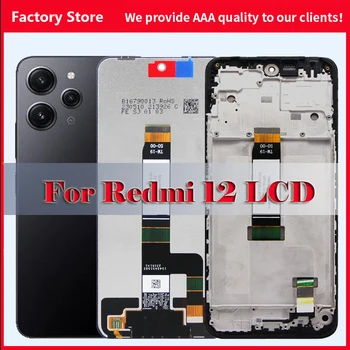 LCD מקורי Xiaomi Redmi 12 23053RN02A LCD מסך תצוגה עבור redmi 12 תצוגת מסך 1080 x 2460 רזולוציית LCD+מסגרת