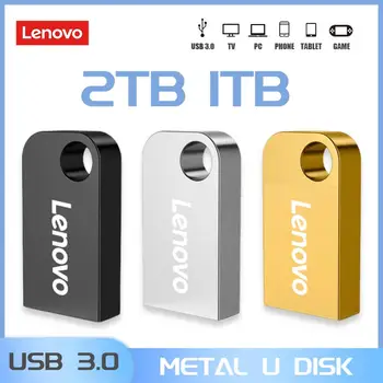 Lenovo כונן עט 2TB 1TB Pendrive זיכרון נייד עמיד למים כונן הבזק מסוג USB USB 3.0 במהירות גבוהה העברת נתונים מתכת דיסק U