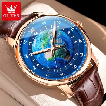 OLEVS 5583 קוורץ שעוני יד גברים אופנה עמיד למים סגסוגת רצועת השעון לגברים