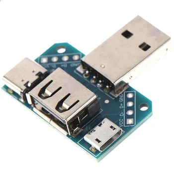 USB ראש הבקרה זכר מחבר USB Type-c מיקרו USB נקבה 2.54-4P העברת המבחן לוח מתאם USB צלחת XY-USB4