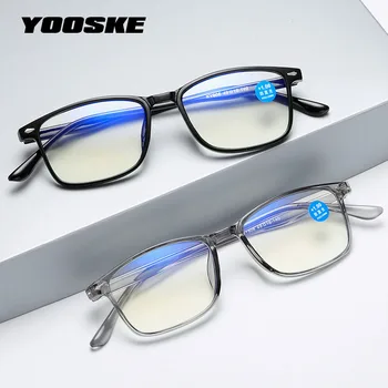 YOOSKE האולטרה אור כחול חוסם את משקפי הקריאה גברים, נשים, כיכר Presbyopic מרשם משקפיים+1.5 +2.0 +2.5 +3.0 3.5