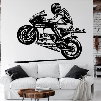 אופנוע מוטוקרוס אופני עפר וול מדבקה ויניל אמנות עיצוב הבית ילדים בני נוער חדר שינה חדר משחקים מדבקות נשלף ציורי קיר A863