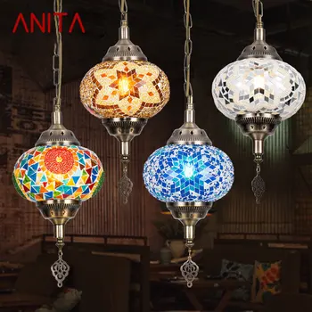 אניטה בסגנון בוהמי תלוי תליון אור פשוט יצירתי זכוכית דקורטיבי LED תקרה נברשת עבור בית המגורים השינה