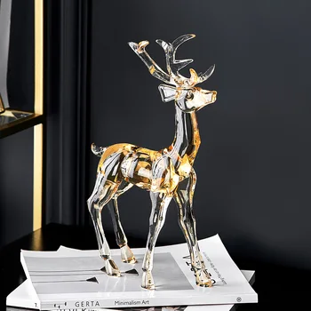 אקריליק שקוף חיה פסל נורדי קישוט הבית בסלון טלוויזיה ארון יצירתי חיה פיסול מודרני מתנת מלאכה