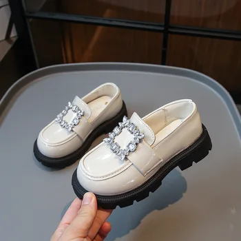 בחורות שחורות פשוטות נעלי עור אביב סתיו ביצועים חדשים הנסיכה נעליים הספר החלקה נעלי יחיד J111