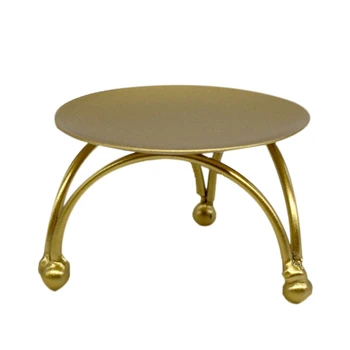 הטוב ביותר בסגנון אירופאי פמוט ברזל פמוטים רטרו שולחן עגול זהב הביתה חגיגי קישוט 1Pcs