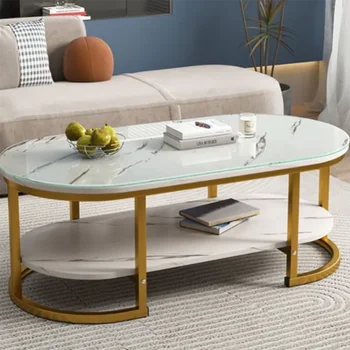 השולחן בחדר שולחן קפה למשרד נורדי יוקרה ברזל לבן MDF השיש הספר אחסון מסוף שולחן האוכל מסה Redonda הביתה קישוטים