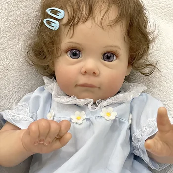 התינוק נולד מחדש 22 אינץ ' מגי בעבודת יד רכה ויניל היילוד בובה שצוירו על ידי אמנים 3D היילוד בובה