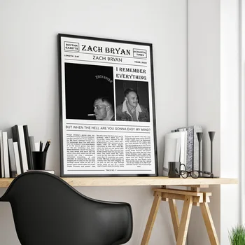 זאק בריאן 2023 האחרון מוסיקת פופ אלבום הכרזות מודרני עיתון אסתטי תמונה לחדר בד הדפסת אמנות בבית קיר בעיצוב המתנה.