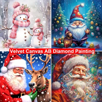 חג המולד סנטה קטיפה בד AB יהלום ציור DIY 5D חמוד שלג Gnome יהלום רקמה פסיפס ערכות מלאכת אמנות עיצוב מתנה