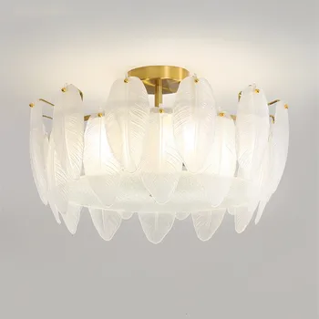 חדר השינה זכוכית E14 Led אורות התקרה מודרני יוקרה זהב תקרה נברשת המנורה עיצוב תאורה פנימית Led מנורה גופי Lamparas