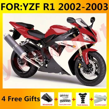 חדש ABS אופנוע תבנית הזרקה מלאה Fairing קיט מתאים YZF R1 2002 2003 YFZ-R1 02 03 כושר Fairings ערכות להגדיר אדום לבן