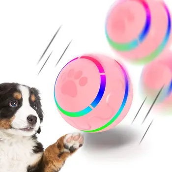 חכם חשמלי צעצוע לכלב מרושע הכדור עם LED מהבהב מחמד חתול כלב אינטראקטיבי ללעוס צעצועים עם שלט רחוק נטענת USB