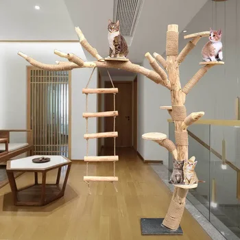 חתול עץ גדול, עץ מת צורה אמיתית המטען חתול מטפס מסגרת מזויף עצים אביזרים מטפס צעצועים ציוד קישוט