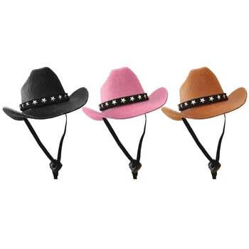חתלתול כובע קאובוי כובע הכובעים תחפושת הנושא המערבי מתנה עבור Cosplay הכובעים כוכב פלטה מתכווננת
