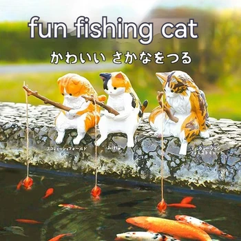 יצירתי קישוט אקווריום 10 בסגנון דייגים קטן חתול אקווריום אביזרי גינון, קישוט אקווריום אביזרי Diy