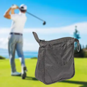 כדור גולף שקיות גולף Tees בעל רוכסן נייד קל משקל גדול שחור שקית רשת ארגונית אחסון תיק חיצונית אימון