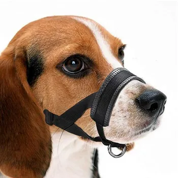 כלב להשתיק למנוע נשיכות, נביחות לעיסה לולאה מתכווננת ראש כלב הצווארון לא למשוך ביס רצועות אימון קצר מנהיג