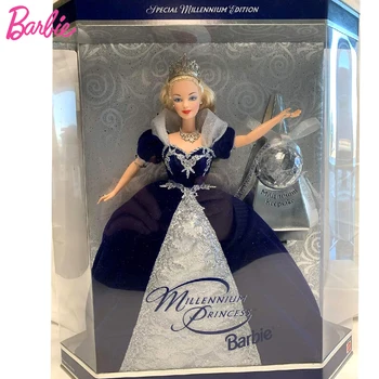 מקורי החג ברבי המילניום הנסיכה 1999 שיער בלונדיני עם כתר אצילי שמלת וינטג ' בובה לבנות צעצועים מהדורה מיוחדת