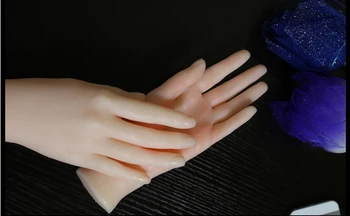 משלוח חינם! סיליקון אופנתית מציאותי ידיים הבובה הנשית סיליקון בובת יד מניקור קישוט