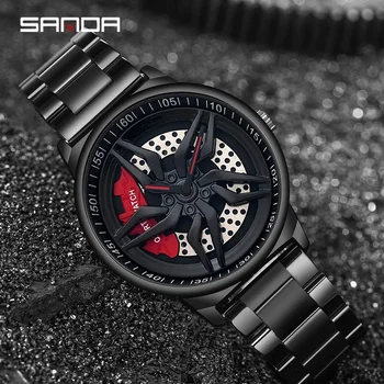 סאנדה יוקרה שעונים של גברים מותג העליון אופנה פלדה עסקים קוורץ שעונים עמיד למים שעון יד שעון Relogio Masculino P1062