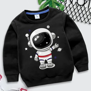 קריקטורה אסטרונאוט ילדים החולצה Harajuku אופנה אופנת רחוב סתיו ילדים ארוך שרוול סוודר ילדה ילד אסטרונאוט הקפוצ ' ון.