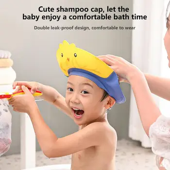 שמפו תינוקות כובעי מתכוונן לילדים מקלחת כובע עמיד למים הילדים אמבטיה מגן חמוד התינוק לשטוף את השיער מגן כובעים עבור הגנה על העין