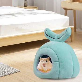 שפן הבית ארנב המיטה סופר רך סגורה למחצה, אוגר במיטה צורת החלקה התחתונה מסתור אידיאלי עבור שרקנים ארנבים