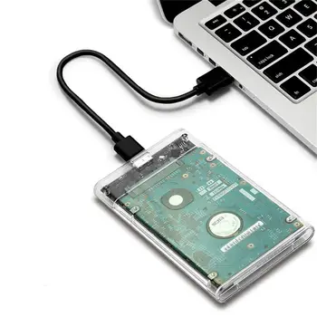 שקוף קשיח תיבת SSD Solid State מכני 2.5 אינץ ' נייד SATA טורית USB 3.0 במהירות גבוהה.