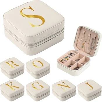 תכשיטים תיבת אחסון נייד תכשיטים ארגונים עגיל שרשרת טבעת אחסון בקופסת תכשיטים מכתב תכשיטנים עור תיבת אחסון